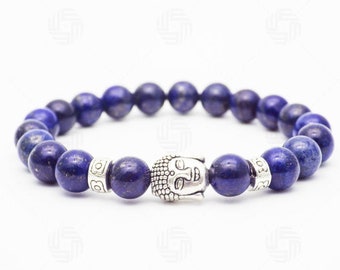 Lapis Lazuli Buddha Bracelet, Spiritual Bracelet, Lapis Lazuli Bracelet, Meditation Yoga Bracelet, Buddhist Wrist Mala, Lapis Wrist Mal gift