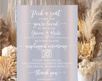 Welcome to our Unplugged Ceremony Wedding Sign