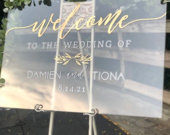 Welcome to the wedding of: Acrylic or wood Sign