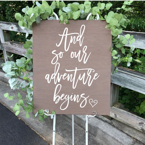 to Our Adventure Wedding Sign Etsy