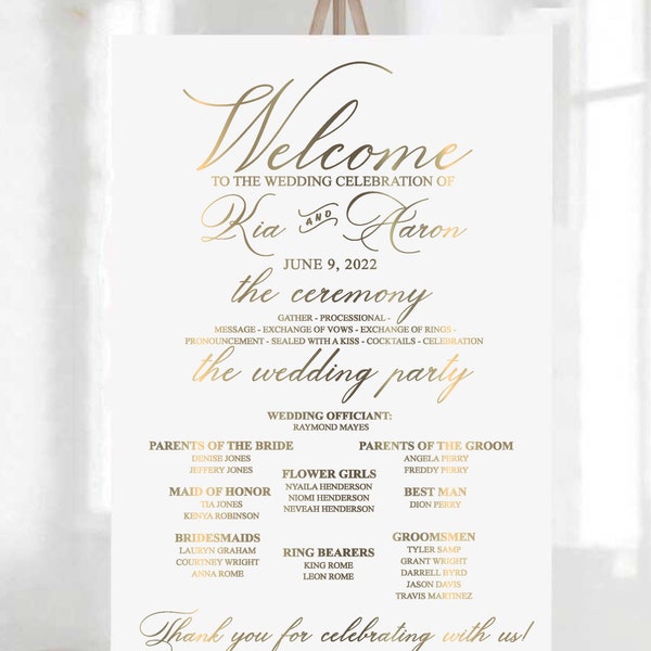 Wedding Programs Sign Etsy