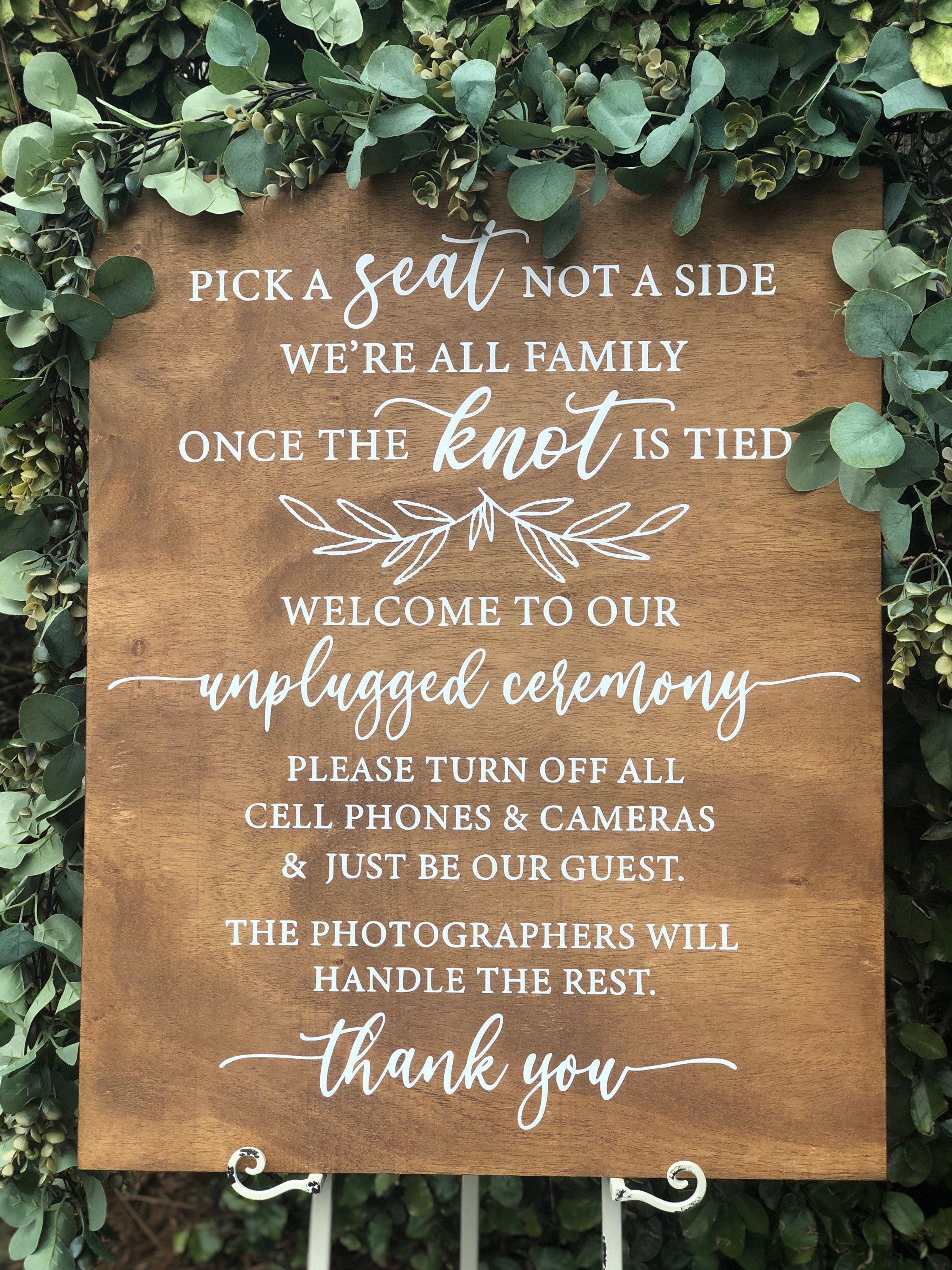 Choose a Seat, Not a Side Wedding Sign Personalized Two Families Are  Becoming One Vertical Wooden Sign Boho Rustic Wedding Decor 