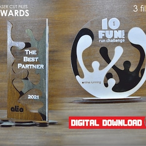 Premios svg laser files, Run trophy, Glowforge files, Trophy files, Best partners SVG Regalos personalizados, Laser Dad svg, AI, PDF files,