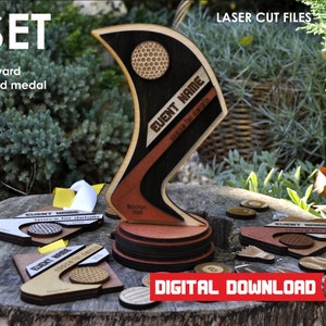Awards svg laser files,  Glowforge files, Trophy files, SVG Personalized gifts, baseball award, basketball award, hockey award, golf award