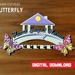 Multi-Layer Assemble and Non Assemble Butterfly Sign - Laser Cut File, SWG, PDF, AI, svg files glowforge