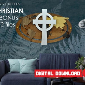 Cross Monogram - Digital Laser cut, SVG, PDF, AI. Instant Download, religious sign svd,  cross svg
