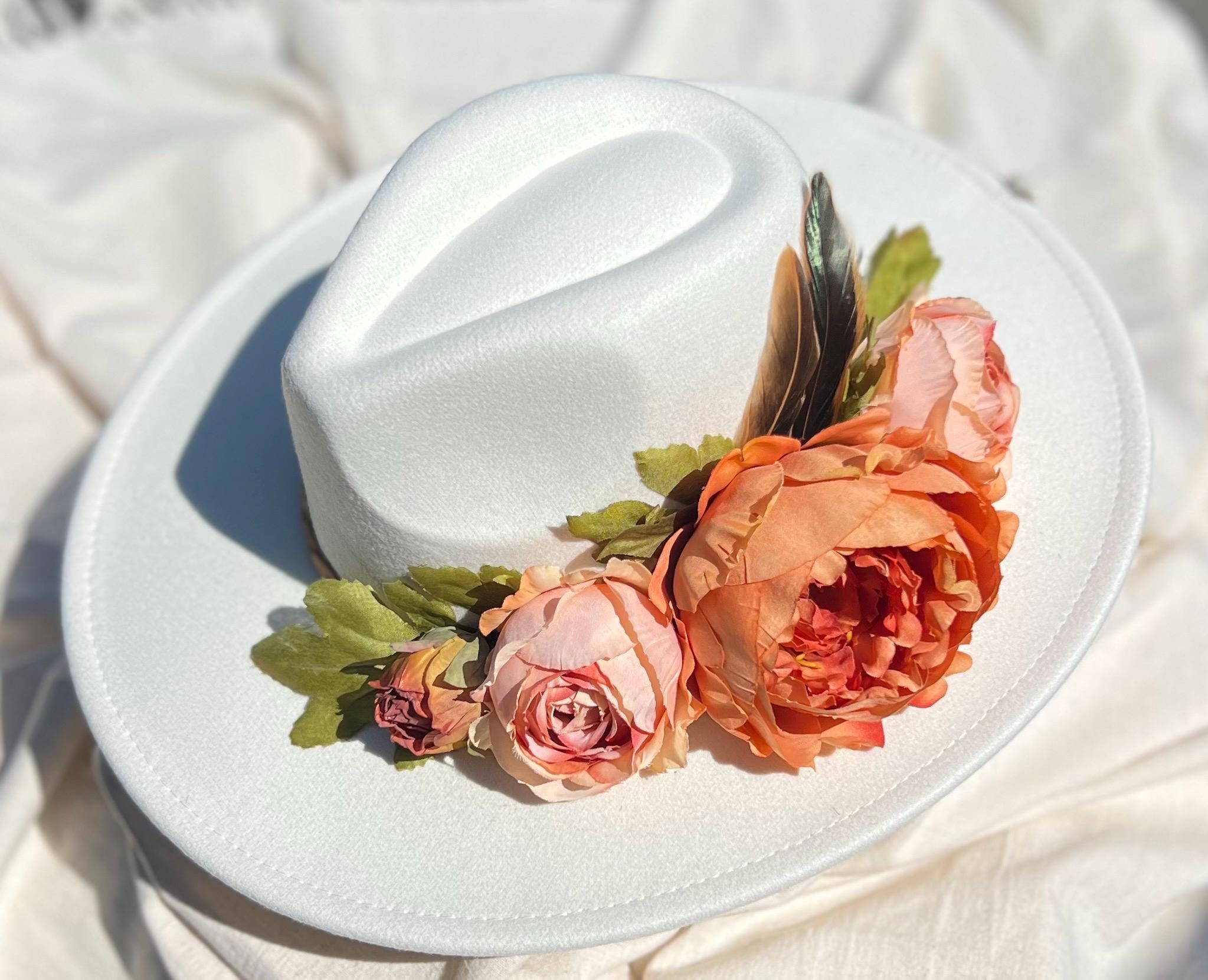 Delicious Plum Wide-Brim Feather and Floral Dress Hat Wide Brim Fedora | Lavender & Black | Southern Gents main image 3