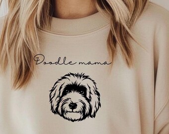 Doodle Mama crewneck dog sweatshirt dog cozy sweatshirt fur baby crewneck birthday gift for her pet sweatshirt, warm furry crewneck