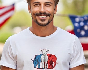 My Hope is in the Lamb JESUS, Christian  political shirt, red white and blue shirt democratic republic shirt DIY political shirt donkey elep