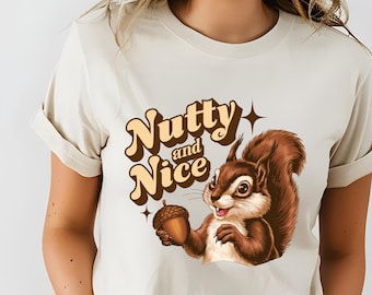Nutty and Nice Squirrel Tee – Retro Fall Vibes