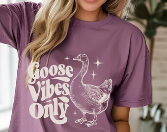 Goose Vibes Only-Funny Retro Goose Shirt