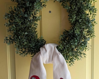 Handmade Bulldog Wreath Sash | Bulldog Fan Door Decor | Football Season Wreath Accent | Front Door Decoration | Custom Team-Inspired Gift