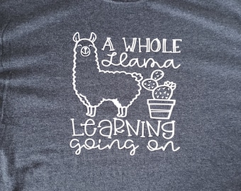 camisa llama camisa de maestro de llama de vuelta a la escuela camisa amor lllamas
