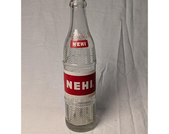 Vintage Nehi Soda Bottle 10oz Royal Crown Bottling Co Atlanta GA Glass ACL Swirl