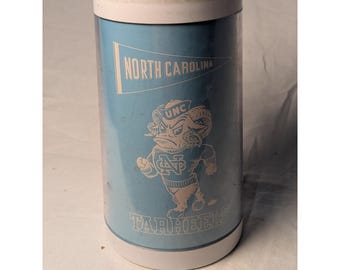 Vintage North Carolina Tar Heels Thermo-Serv Insulated Plastic Mug UNC Rameses