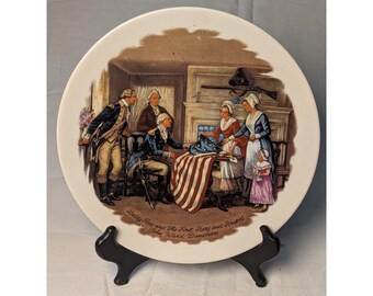 Vintage Betsy Ross First Stars and Stripes Decorative Plate John Ward Dunsmore