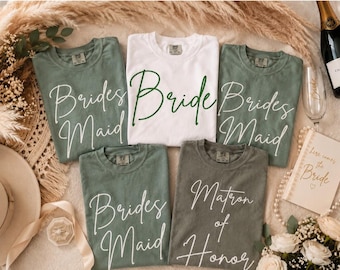 Bride & Bridal Party Shirts Customize bridesmaid shirt Comfort Color batch, Maid of Honor Tee ,Batchlorett, Party Shirt ,Wedding Party Gift,