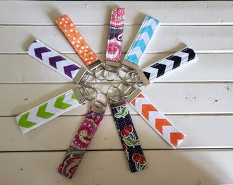 llavero de tela llavero llavero llavero llavero regalo para amigo barato regalo chevron llave pulsera