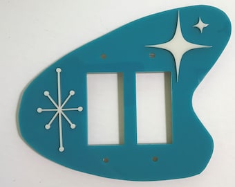 Mid Century Modern Boomerang Light Switch Cover: 3D Star Design