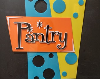 Mid Century Modern Retro, Starburst, Boomerang, Acrylic Sign-Make it Personal, Add Your Own Text