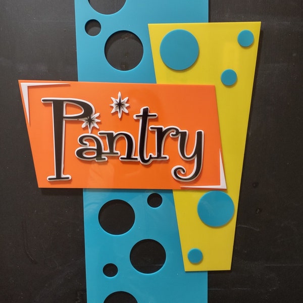 Mid Century Modern Retro, Starburst, Boomerang, Googie Style, Acrylic Sign-Make it Personal, Make it Personal, Add Your Own Text