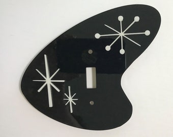 Mid Century Modern Acrylic Light Switch Cover: Boomerang Starlight Design