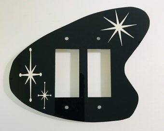 Mid Century Modern Retro Acrylic  3 Dimensional *Boomerang* Style Light Switch Cover/Outlet Cover Plates