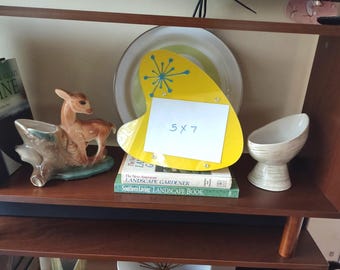 Mid Century Inspired, Boomerang shaped Photo/Picture Frame - Fits 4x6 or 5x7 Photo/Pictures
