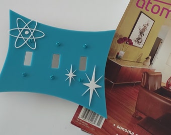 Mid Century Modern Light Switch Cover: Atomic Star Acrylic Retro Decor