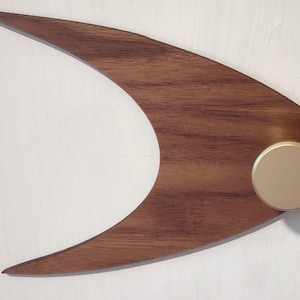 Mid Century Modern Walnut & Brass Bi-Fold Door Knob Set