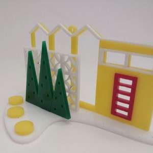 Putz House &#39;RicRac Roof&#39; Christmas Ornament - 10 Colors