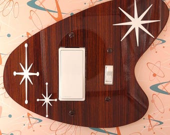 Mid Century Modern Retro Acrylic  3 Dimensional *Boomerang* Style Light Switch Cover/Outlet Cover Plates
