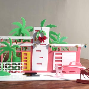 Flat Roof Palm Springs Putz House: Mid Century Modern Christmas Village