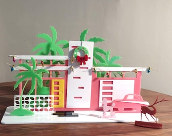 Flat Roof Palm Springs Putz House: Mid Century Modern Christmas Village