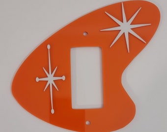 Mid Century Modern Retro Acrylic  3 Dimensional *Boomerang* Style Light Switch Cover/Outlet Cover Plates