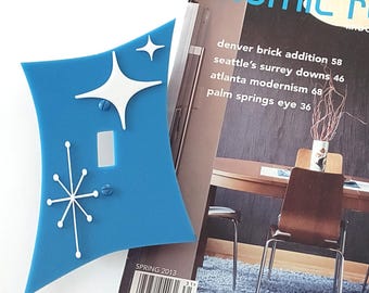 Mid Century Modern Star Light Switch Cover: Layered Acrylic Retro Decor