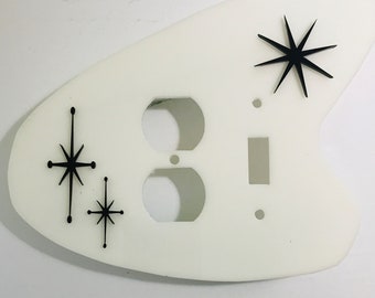 Mid Century Modern Retro Acrylic  3 Dimensional *Boomerang* Style Light Switch Cover/Outlet Cover Plates