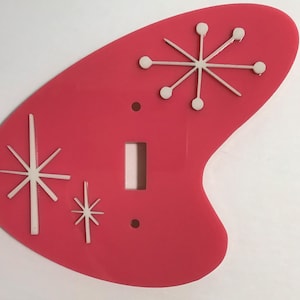 Mid Century Modern Retro Acrylic  3 Dimensional *Boomerang* Style Light Switch Cover/Outlet Cover Plates