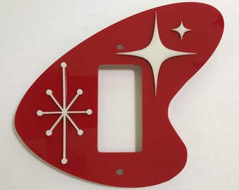 Mid Century Modern Retro Acrylic  3 Dimensional *Boomerang* Style Light Switch Cover/Outlet Cover Plates