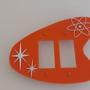 1 Mid Century Modern Retro Acryl 3 Dimensional Boomerang Stil Lichtschalter Abdeckung / Steckdosenabdeckung Platten Double Rocker