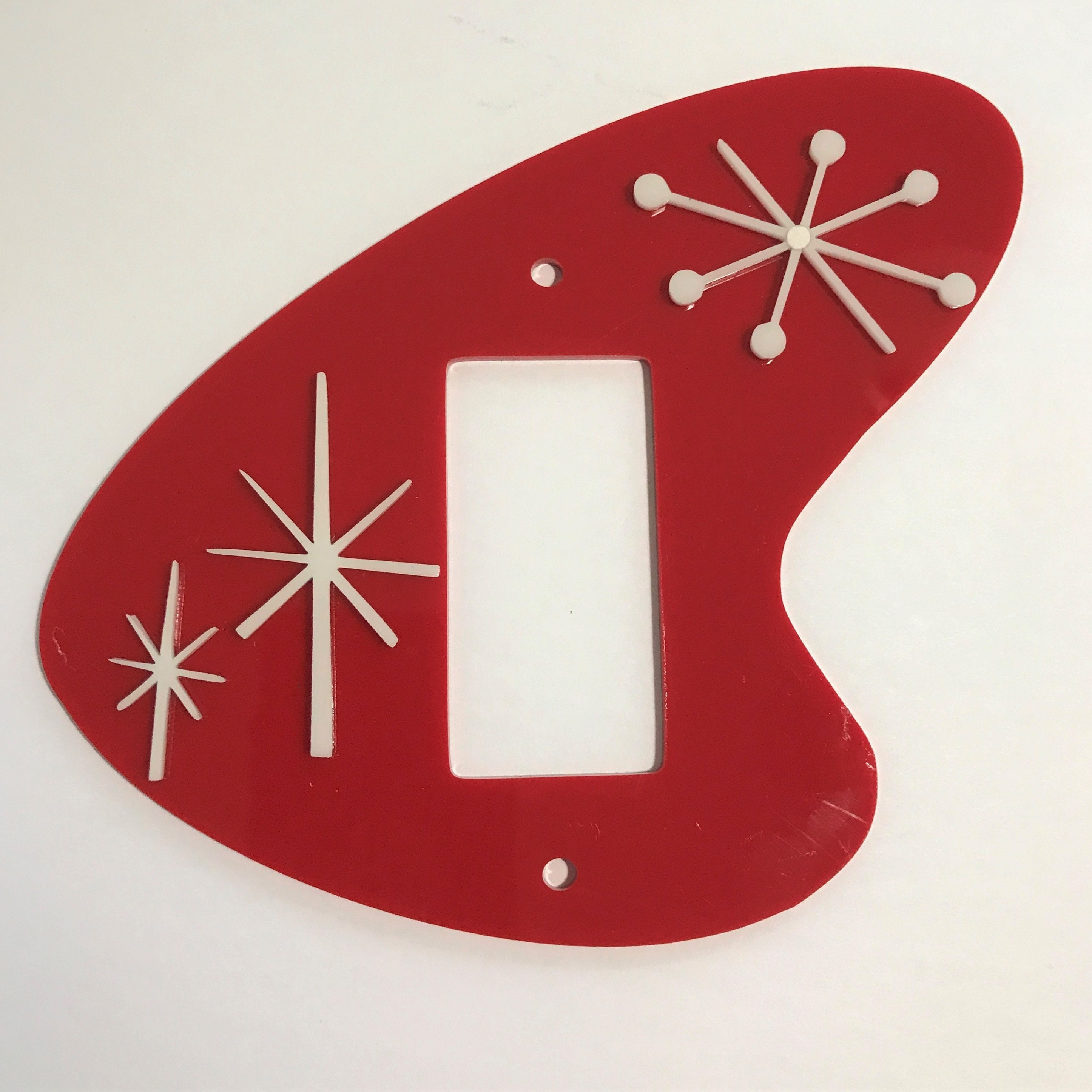 Mid Century Modern Retro Acrylic 3 Dimensional *Boomerang* Style Light Switch Cover/Outlet Cover Plates