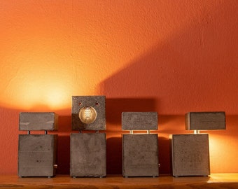 MONOLITH, a unique modular concrete lamp, brutalist architecture. versatile.