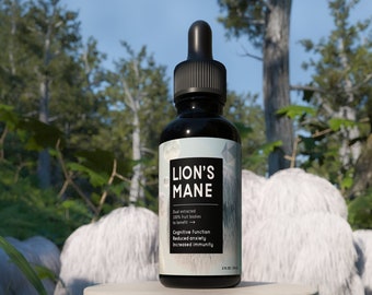 Lion's Mane 2 oz. tincture, 100% fruit bodies, dual extracted
