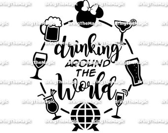 SVG, Drinking, around the world, matching, couples, tshirt design, vacation, bachelor, bachelorette party