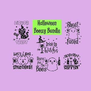 Halloween Boozy Bundle!  6 conceptions en SVG, PNG, PdF et DXF