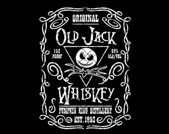 Old Jack Whiskey para fondo negro u OSCURO. SVG, diseño de camiseta, png-pdf-dxf