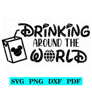 Bebendo ao redor do mundo, SVG, Juice Box, design familiar correspondente, classificação G!, Design de humor