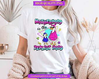 Mama Goose, Motherhood, Realist Hood, Retro Design, Mother's Day, Boy Mom PNG,
