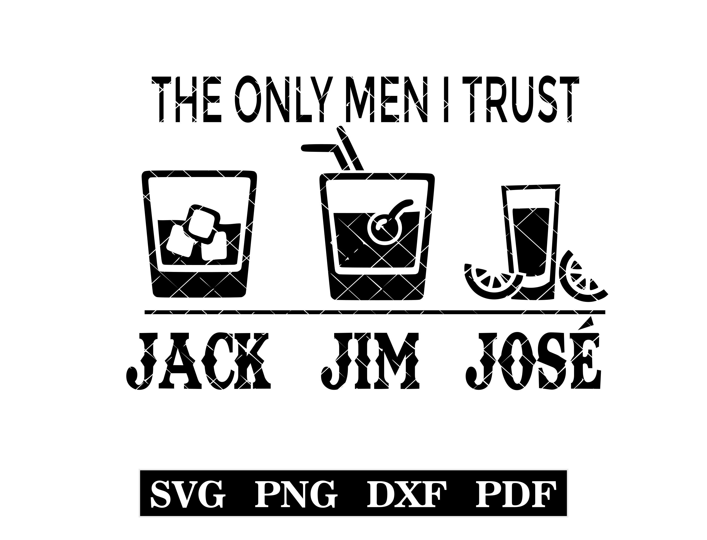 The Only Men I Trust, Jack, Jim, Jose, Bartender, Bar Sign Design