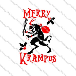 Krampus Merry Krampus Navidad Navidad Diseño de camiseta SVG PNG Cricut Diseño de Feliz Navidad Para fondo blanco o de color claro